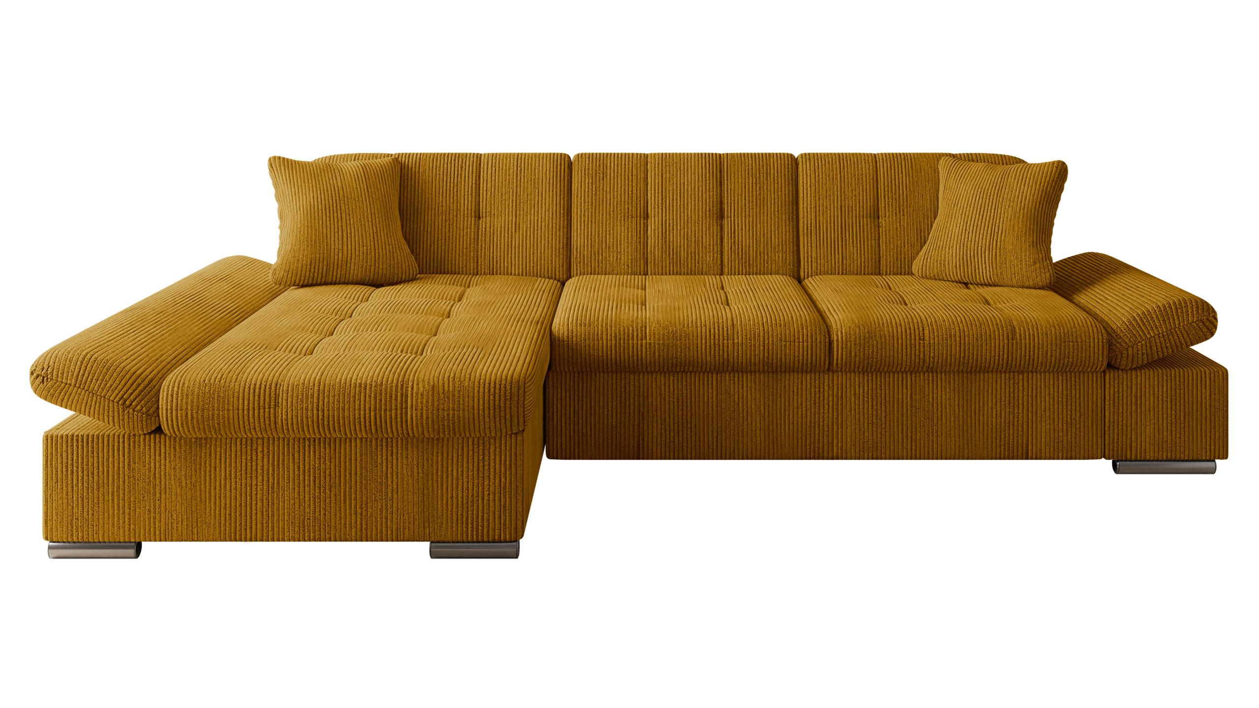 ECKSOFA Montana Cord, Seite: Links - Bronzefarben, Holz/Textil (278/161cm) - MIRJAN24