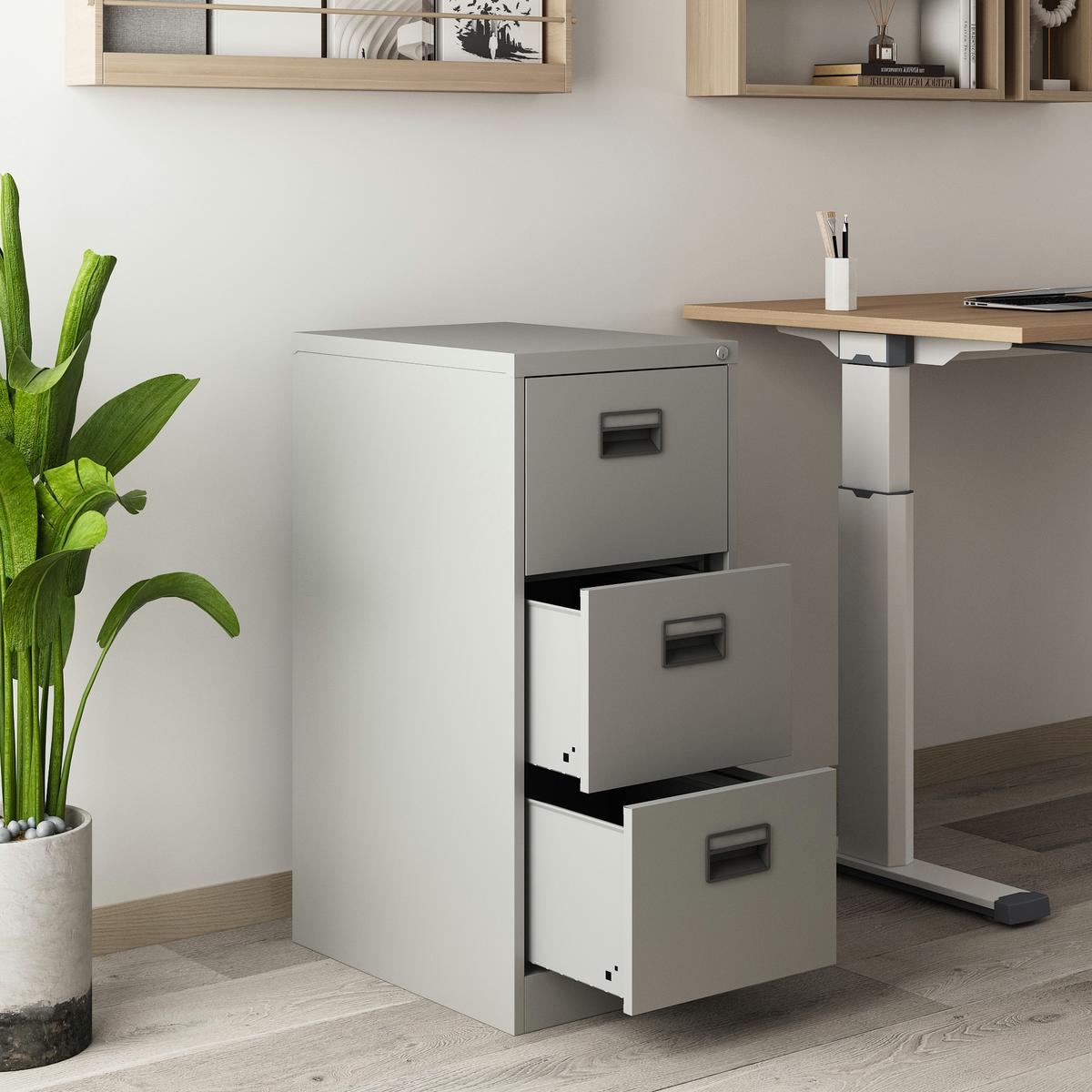 SCHUBLADENSCHRANK Rääkkylä - Grau, Metall (45/103/62cm) - [en.casa]