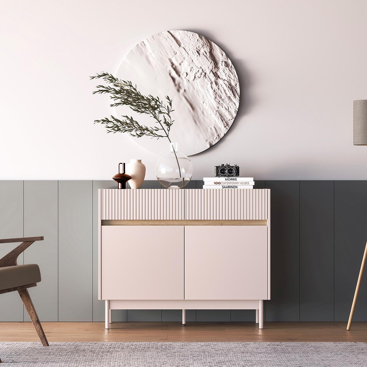 SIDEBOARD Connie Kaschmir und Holz - Beige, Holzwerkstoff (103.2/84.4/40cm) - Petits-meubles