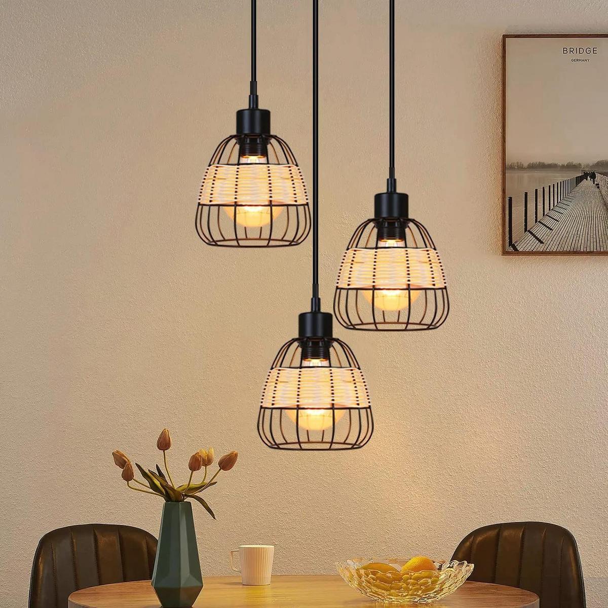 PENDELLEUCHTE Hans 3-flammig 25/25/150 cm - Schwarz, Metall (25/25/150cm) - Nettlife
