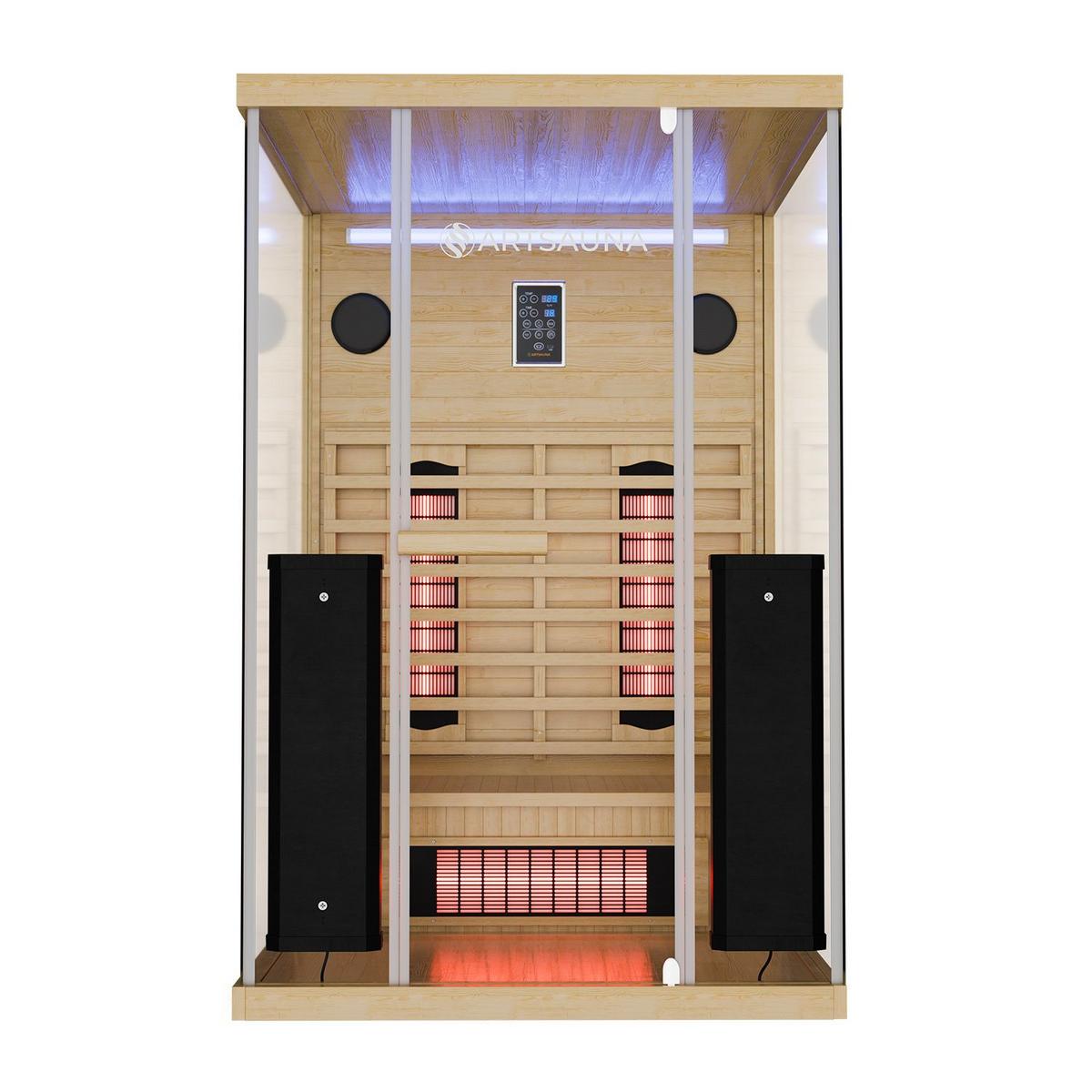 INFRAROTKABINE Göteborg mit Vollspektrumstrahlern - Naturfarben, Holz (120/190/105cm) - Artsauna