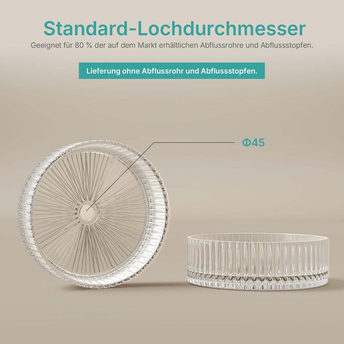 WASCHBECKEN Klarglasspüle Weiß Ø40 / 12 cm - Weiß, Glas (40/12/40cm) - EMKE