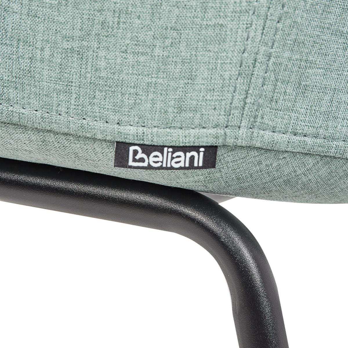 ESSZIMMERSTUHL 2er-Set Mintgrün Belfield - Schwarz/Mintgrün, Textil (45/79/52cm) - Beliani
