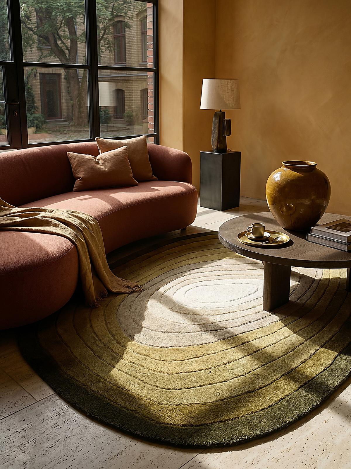 TEPPICH aus Wolle PARRET in Grün, abstrakt, 200 x 290 cm - Grün, Textil (290/200cm) - KADIMA DESIGN