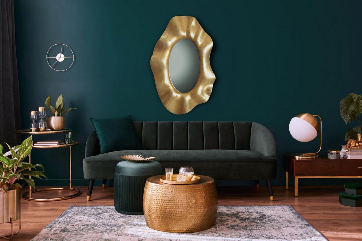 WANDSPIEGEL Asymmetrisch Metall Gold 60x90 cm Modern - Goldfarben, Glas (60/90/6cm) - KADIMA DESIGN