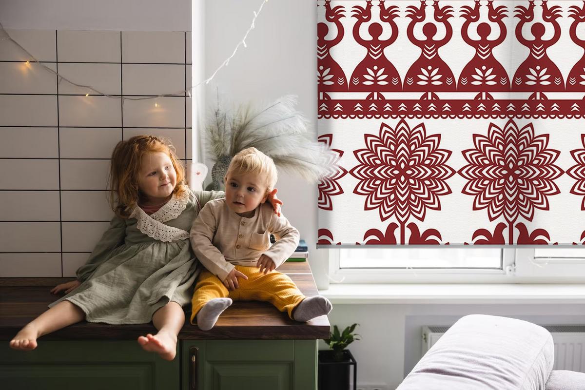 INNENROLLO - Fensterrollo - Rollo - 130x140 cm - Braunes Muster - Braun, Kunststoff (130/140/0.5cm) - TULUP