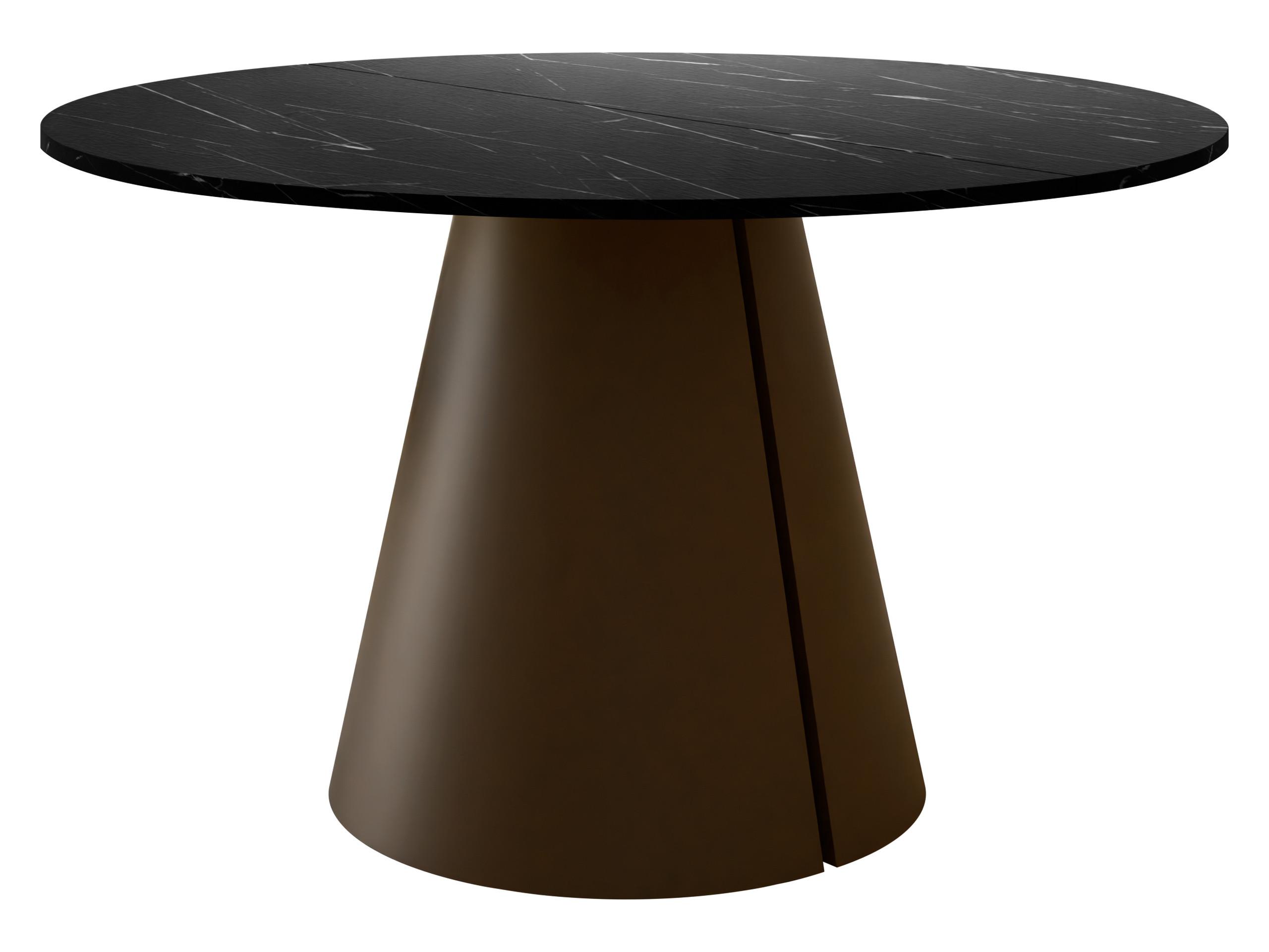 ESSTISCH Calma Braun 120 - Schwarz/Braun, Holzwerkstoff/Metall (120/120/76cm) - MIRJAN24