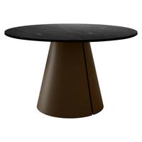 ESSTISCH Calma Braun 120 - Schwarz/Braun, Holzwerkstoff/Metall (120/120/76cm) - MIRJAN24