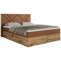 BOXBETT GUNAR - 160/200 Orange Struktur - H3 - Orange, Holz/Textil (160/200cm) - MKS