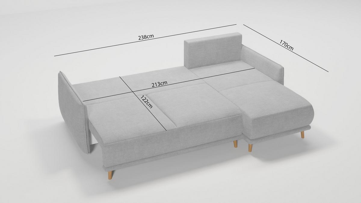 ECKSOFA Chroma Silber Luxusmicrofaser - Silberfarben/Braun, Holz/Textil (238/170cm) - S-Style