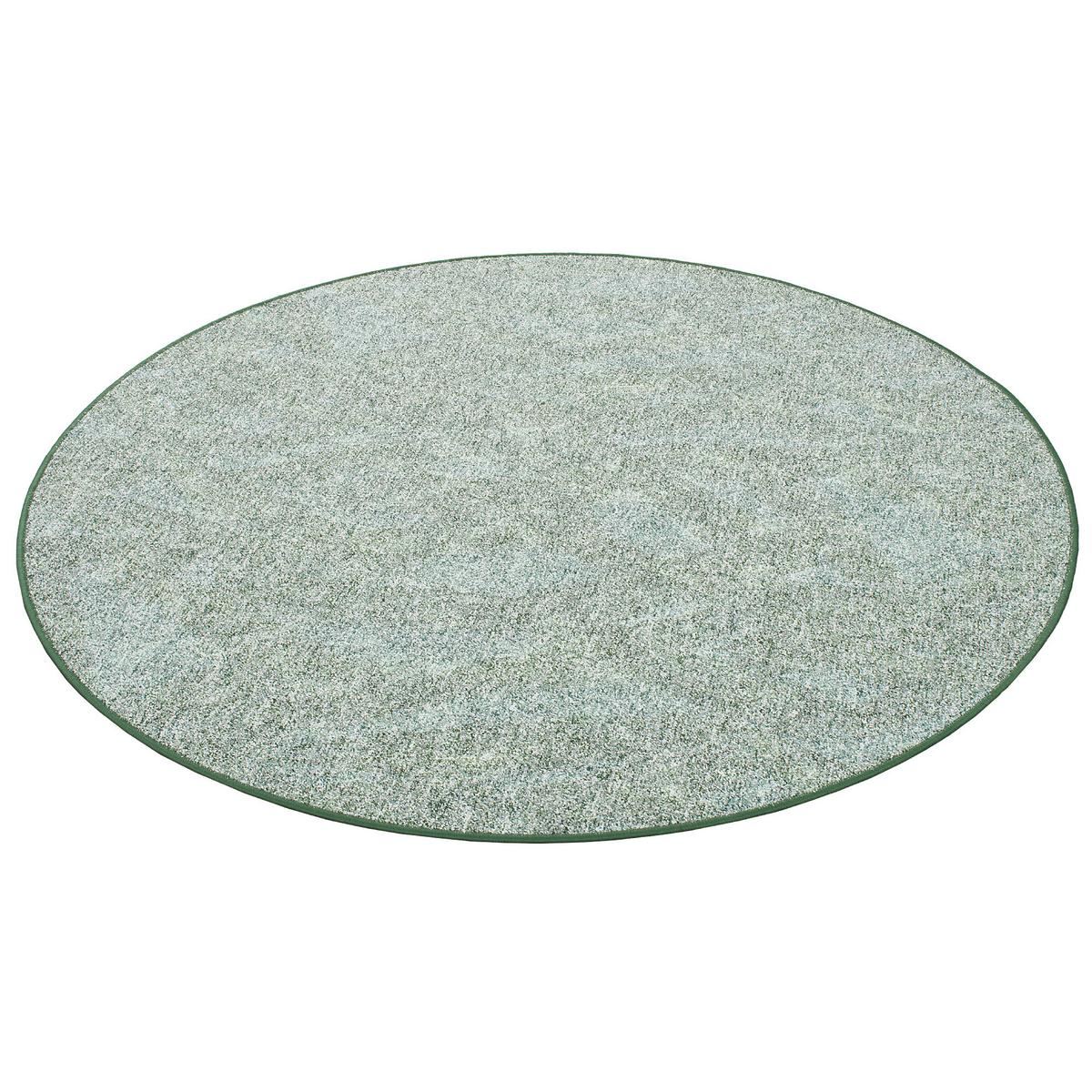 SCHLINGENTEPPICH MEMORY MELIERT RUND - Grün, Textil (100/100cm) - Snapstyle