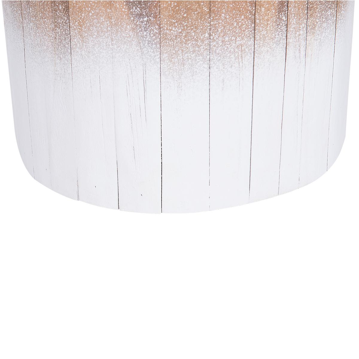 NACHTTISCH Teakholz hellbraun/weiß 30 cm Movas - Hellbraun/Weiß, Holz (30/30/44cm) - Beliani