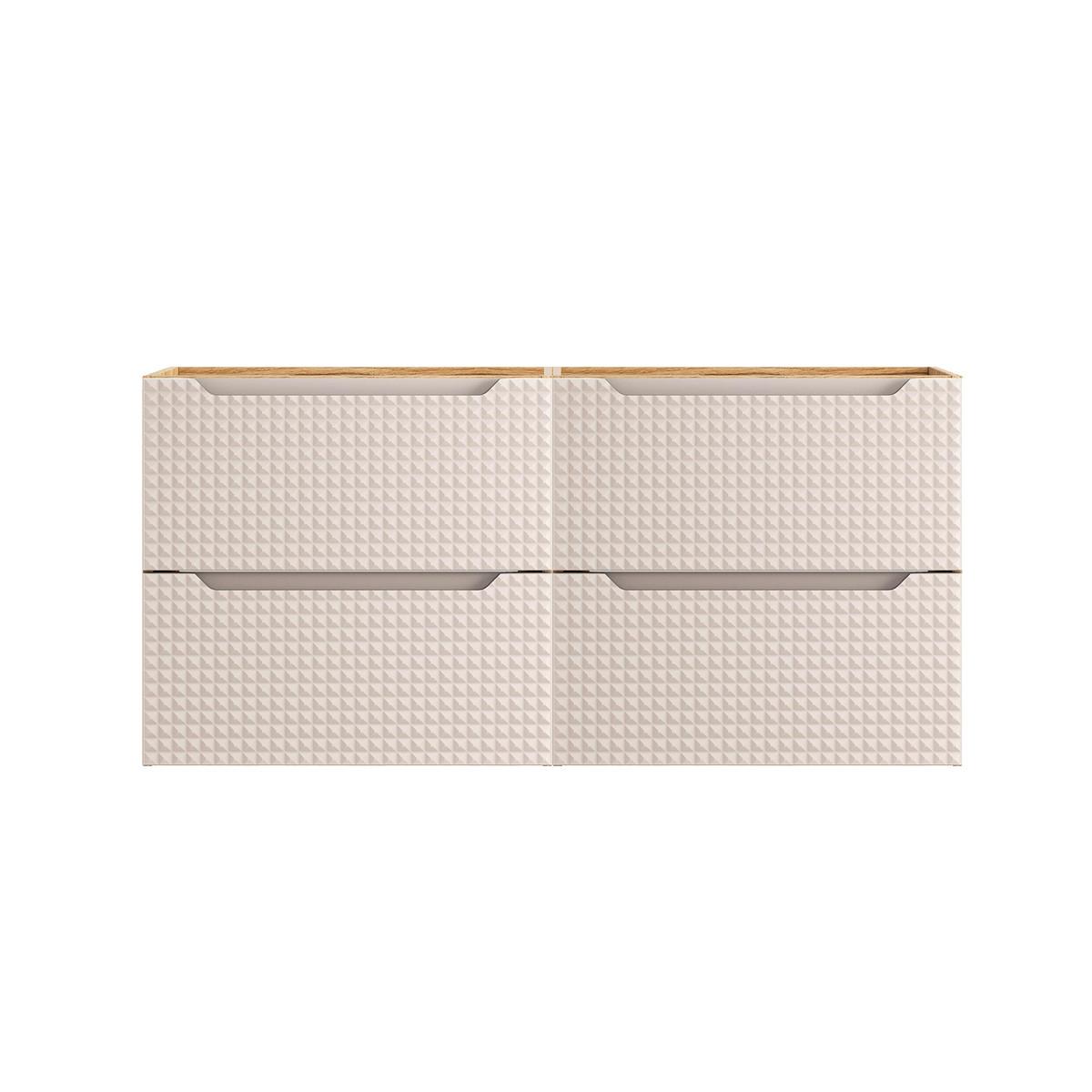 WASCHTISCHUNTERSCHRANK 120cm Mallory Beige und Holz - Braun, Holzwerkstoff (120/57/46cm) - Petits-meubles