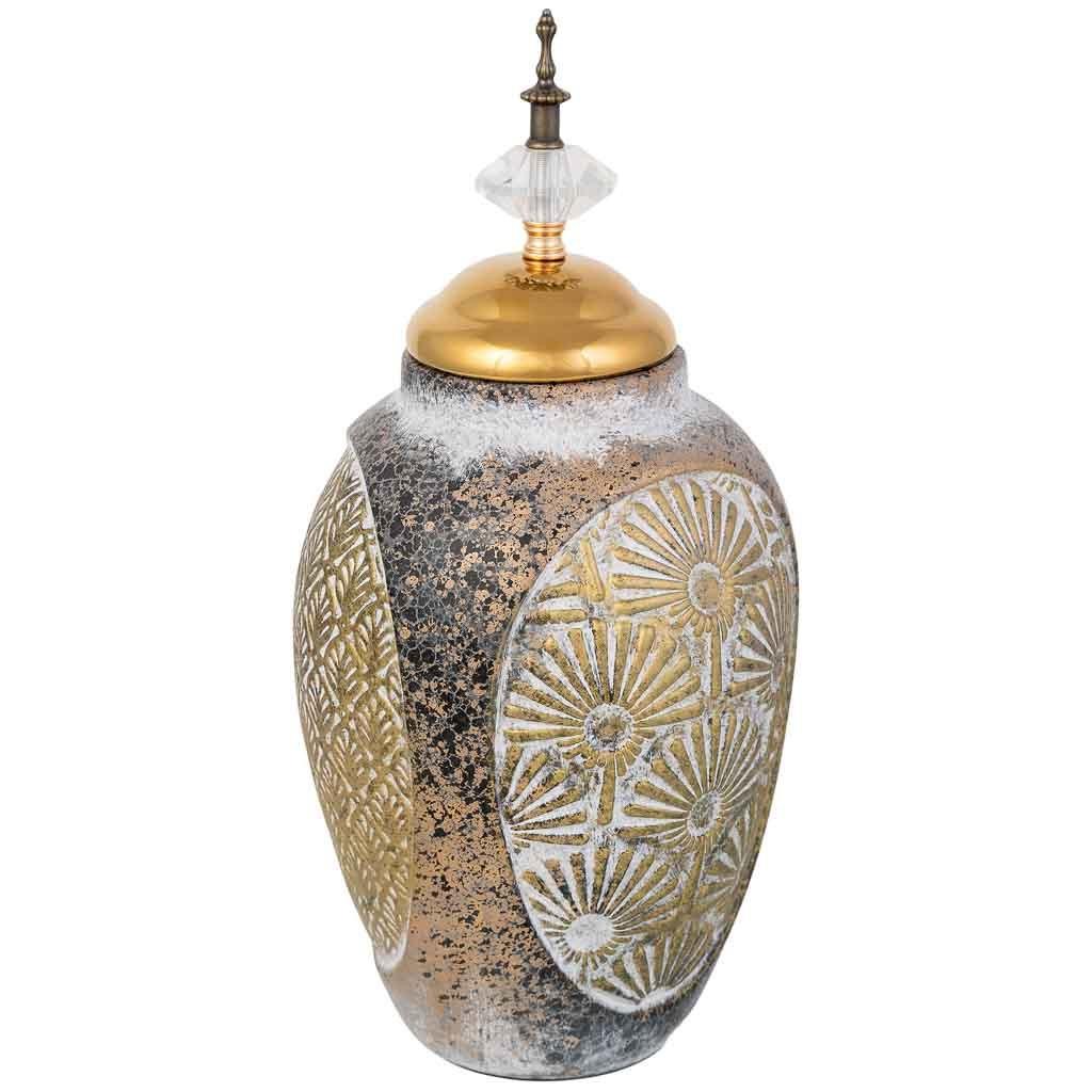 VASE aus Keramik, golden, 18x36cm - Goldfarben, Keramik (36cm) - Wanderlust