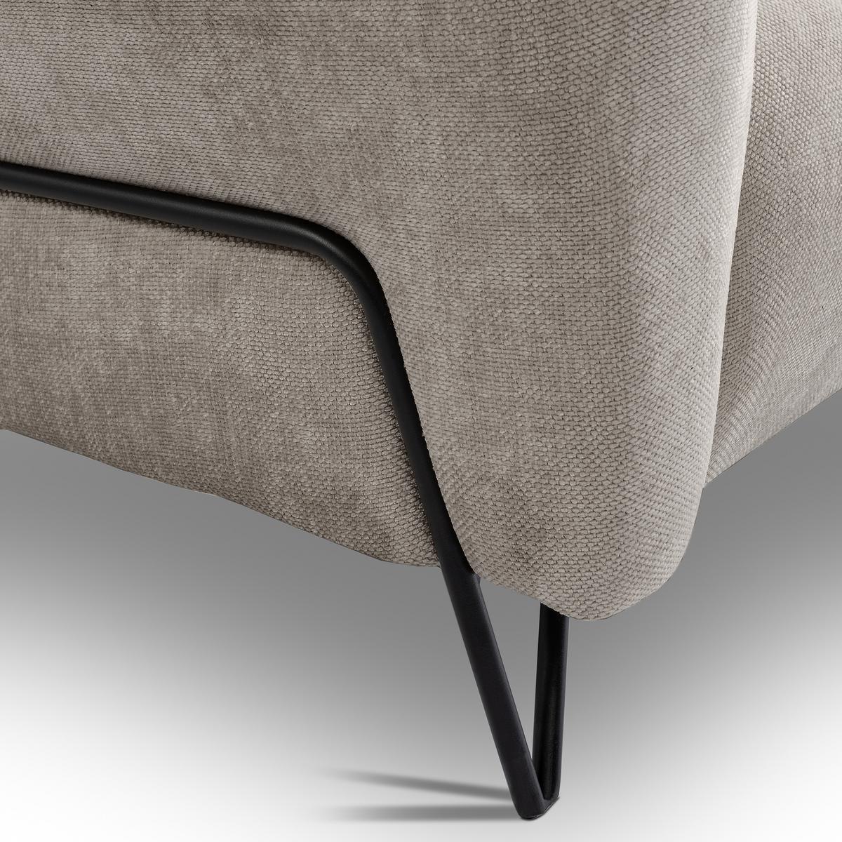 3-SITZER SOFA Volare mit Metallbeinen Hellbraun - Hellbraun/Schwarz, Textil/Metall (220/83/98cm) - Beautysofa