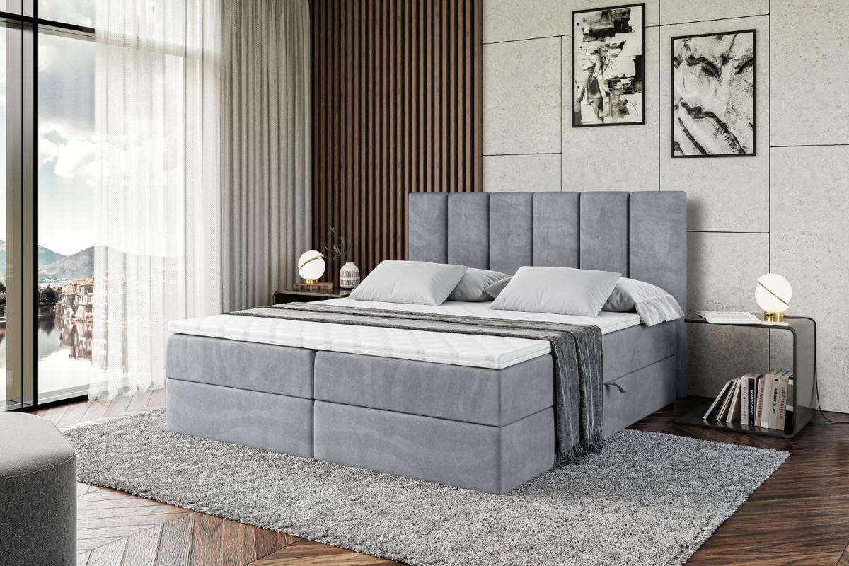 BOXBETT mit Matratze H3 und Lattenrost - BOXI1 - 180x200 cm Grau - Grau, Holzwerkstoff (180/200cm) - ALTDECOR