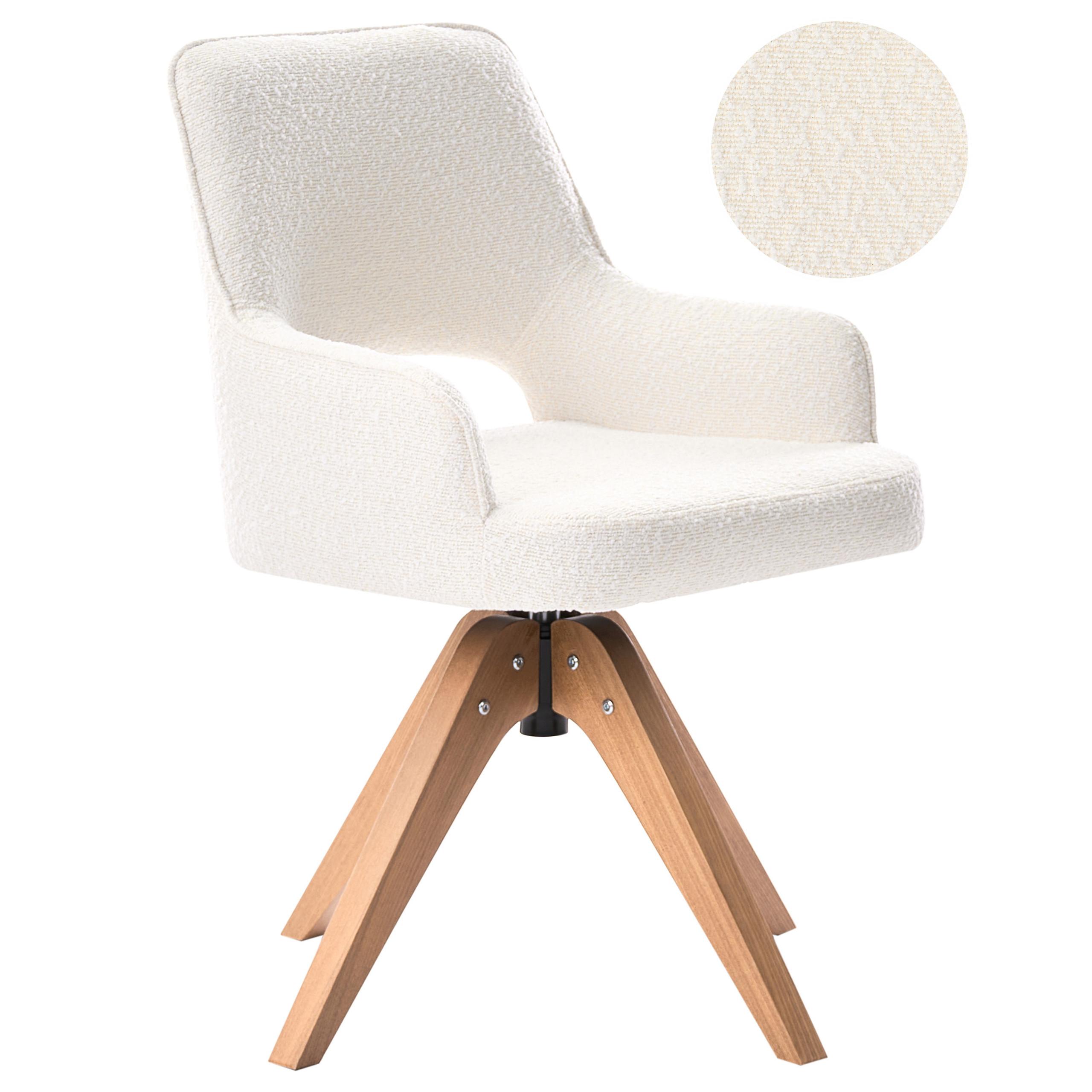 ESSZIMMERSTUHL drehbar Bouclé Hellbeige Moravia - Beige, Textil (56/83/66cm) - Beliani