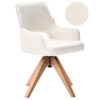 ESSZIMMERSTUHL drehbar Bouclé Hellbeige Moravia - Beige, Textil (56/83/66cm) - Beliani