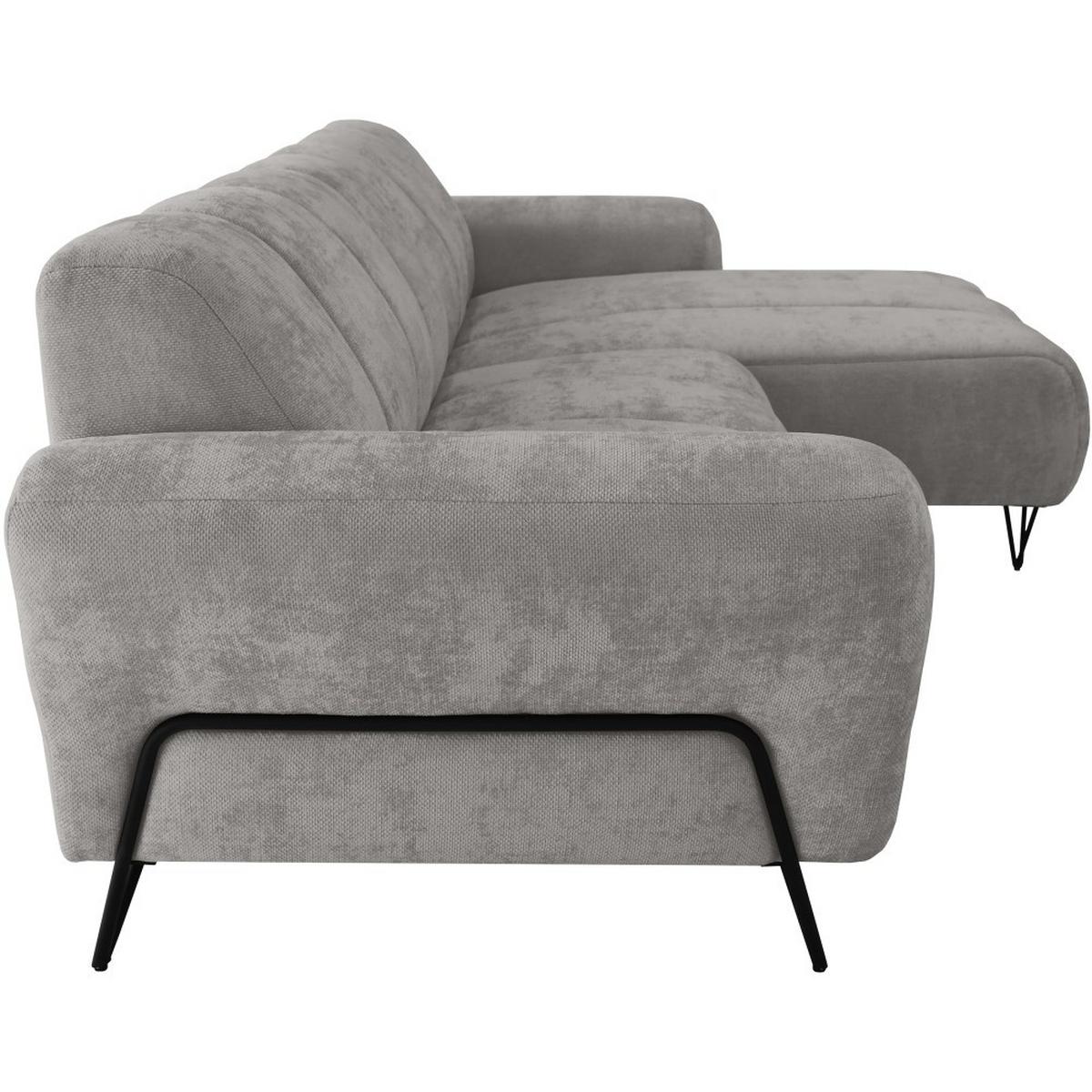 ECKSOFA Volare Mini ohne Schlaffunktion hellgrau, rechts, Storm-Stoff - Hellgrau/Schwarz, Textil/Metall (256/165cm) - Beautysofa