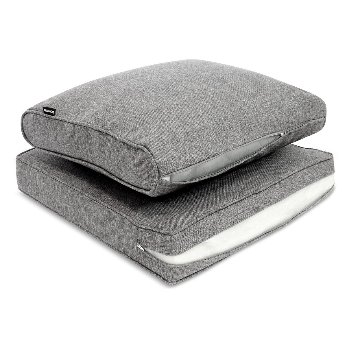 LOUNGEKISSEN Ilano Outdoor Sitz 50/50/8 cm Hellgrau - Hellgrau, Textil (50/50/8cm) - Beautissu 