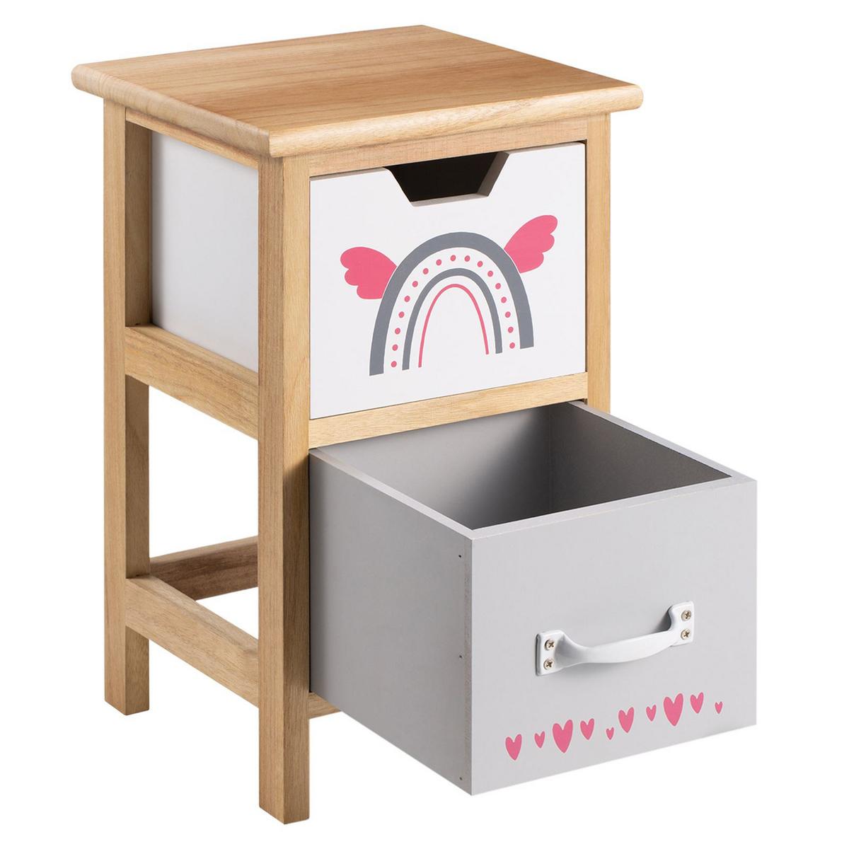 KOMMODE ESTA natur, grau/weiß - Naturfarben/Grau, Holzwerkstoff (25/42/25cm) - CARO-Möbel