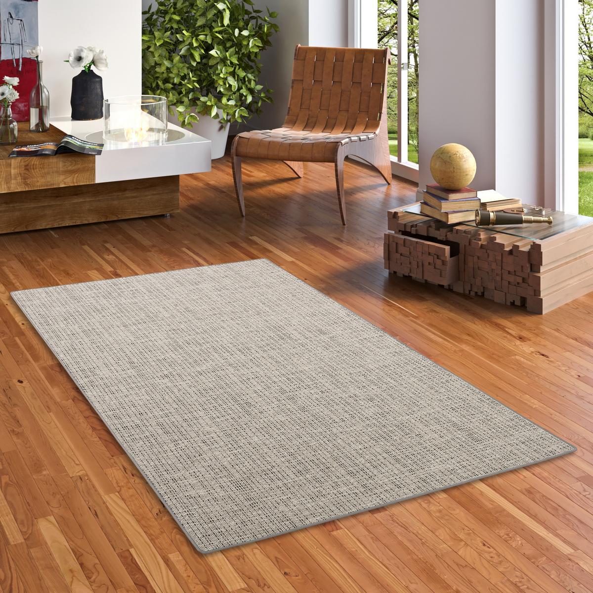 SISAL-OPTIK DESIGNER FLACHGEWEBE TEPPICH PURE MELIERT - Grau, Textil (160/200cm) - Snapstyle