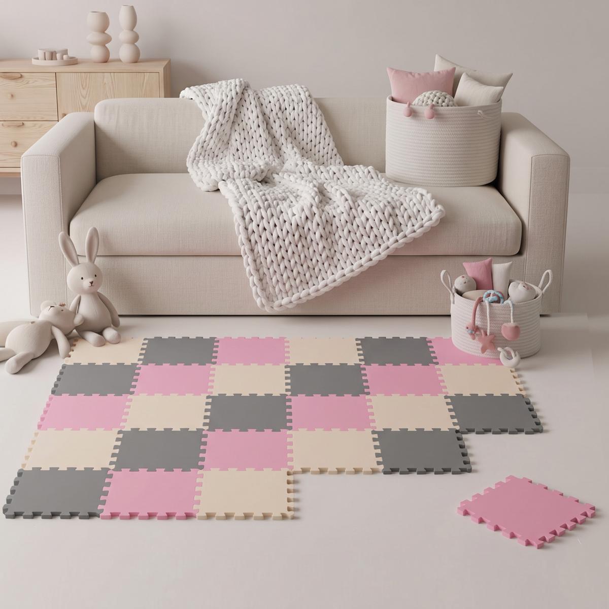 SPIELMATTE ab Null - 270/90 cm Puzzlematte Grau - Multicolor, Kunststoff (30/30cm) - Littletom