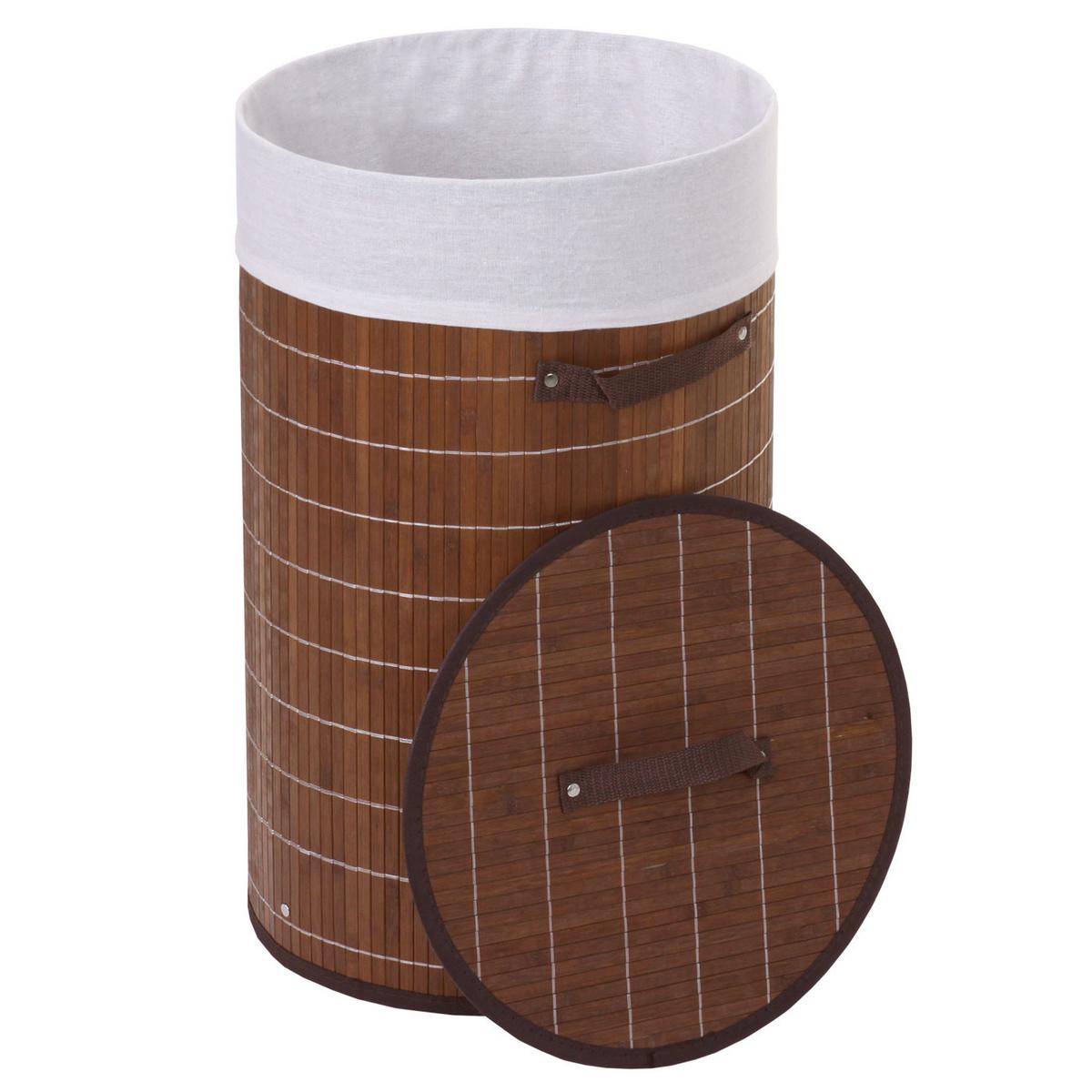 WÄSCHEKORB Braun, Cremeweiß - Creme/Braun, Holz (35/59/35cm) - MCW