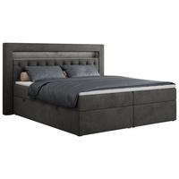 BOXBETT GOLD-6 LED 200/200 Dunkelgrau Velvet - H4 - Dunkelgrau, Holz/Textil (200/200cm) - MKS