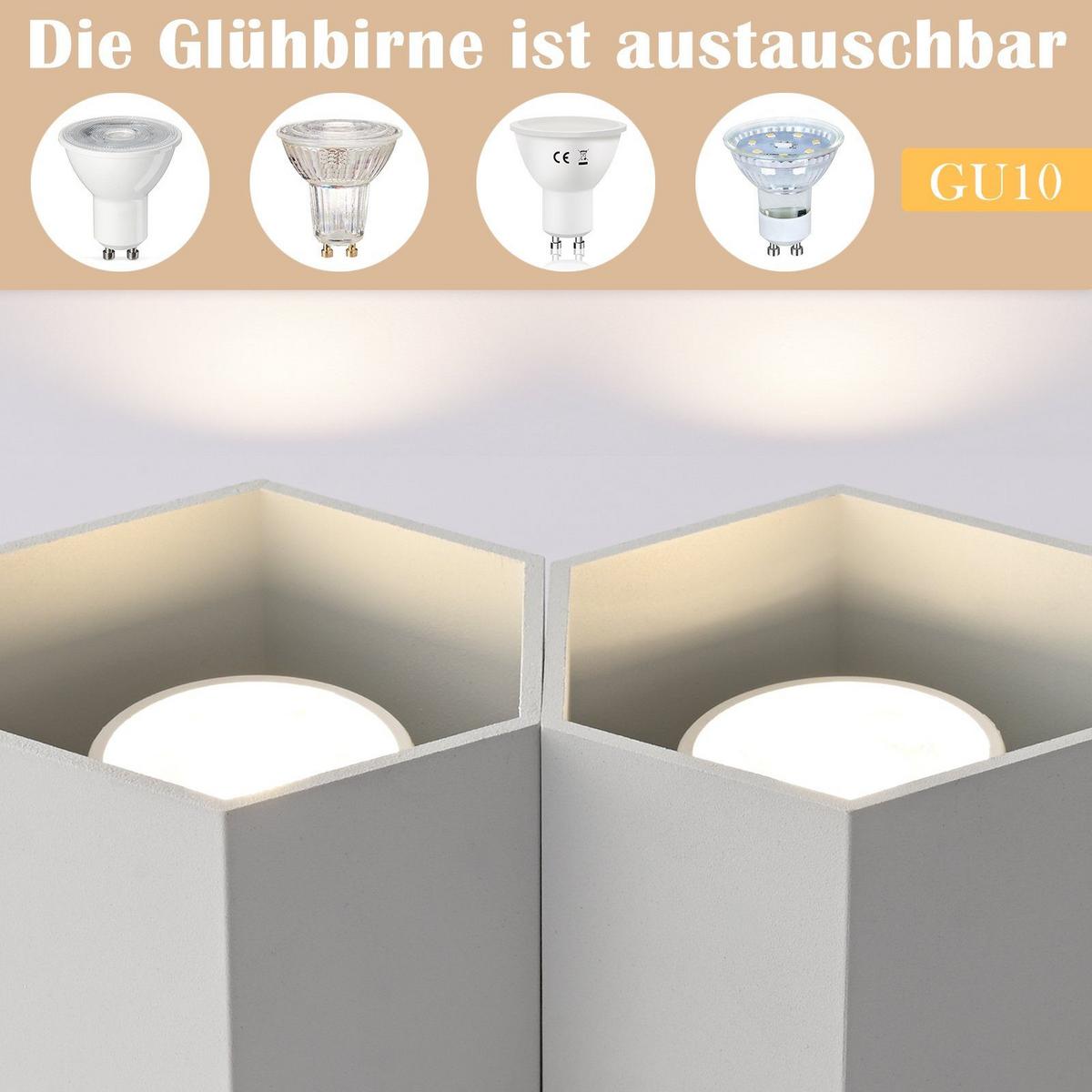 AUFBAULEUCHTE Emma 18/9/11 cm - Weiß, Metall (18/9/11cm) - Nettlife
