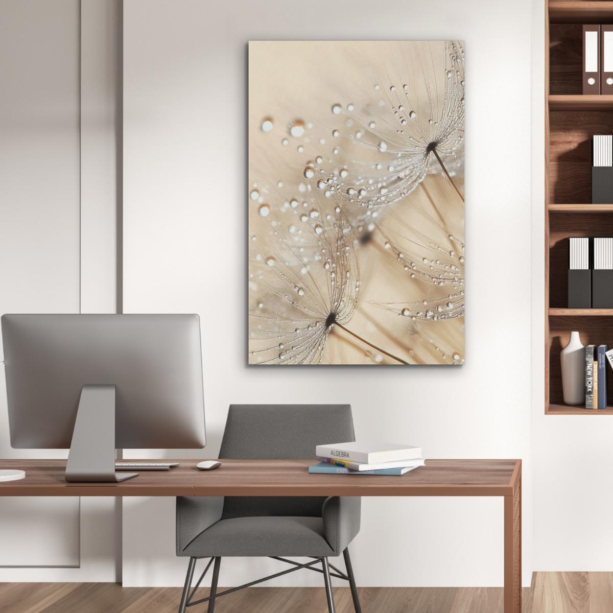 AKUSTIKBILD Löwenzahn - Abstrakt - Natur - Beige Wanddeko 70x100 cm - Braun, Kunststoff (70/100/0.9cm) - MuchoWow