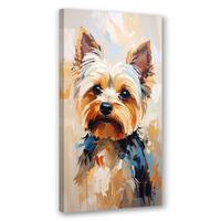 LEINWANDBILD Yorkshire Terrier Hund Tier 40x80cm - Beige, Textil (40/80cm) - Feeby
