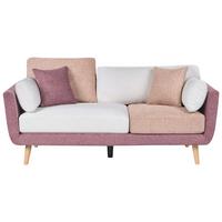 3-SITZER-SOFA Stoff Rosa Bolga - Pink, Textil (185/89/83cm) - Beliani