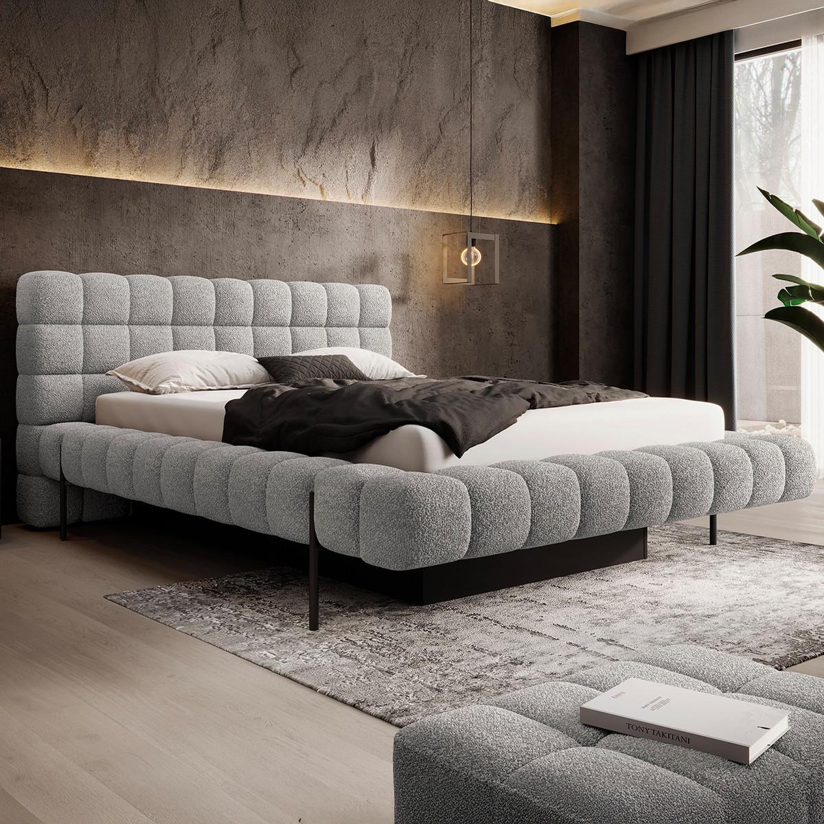 BOXBETT 160/200 Ezio Grau - Grau, Holz (160/200cm) - Petits-meubles
