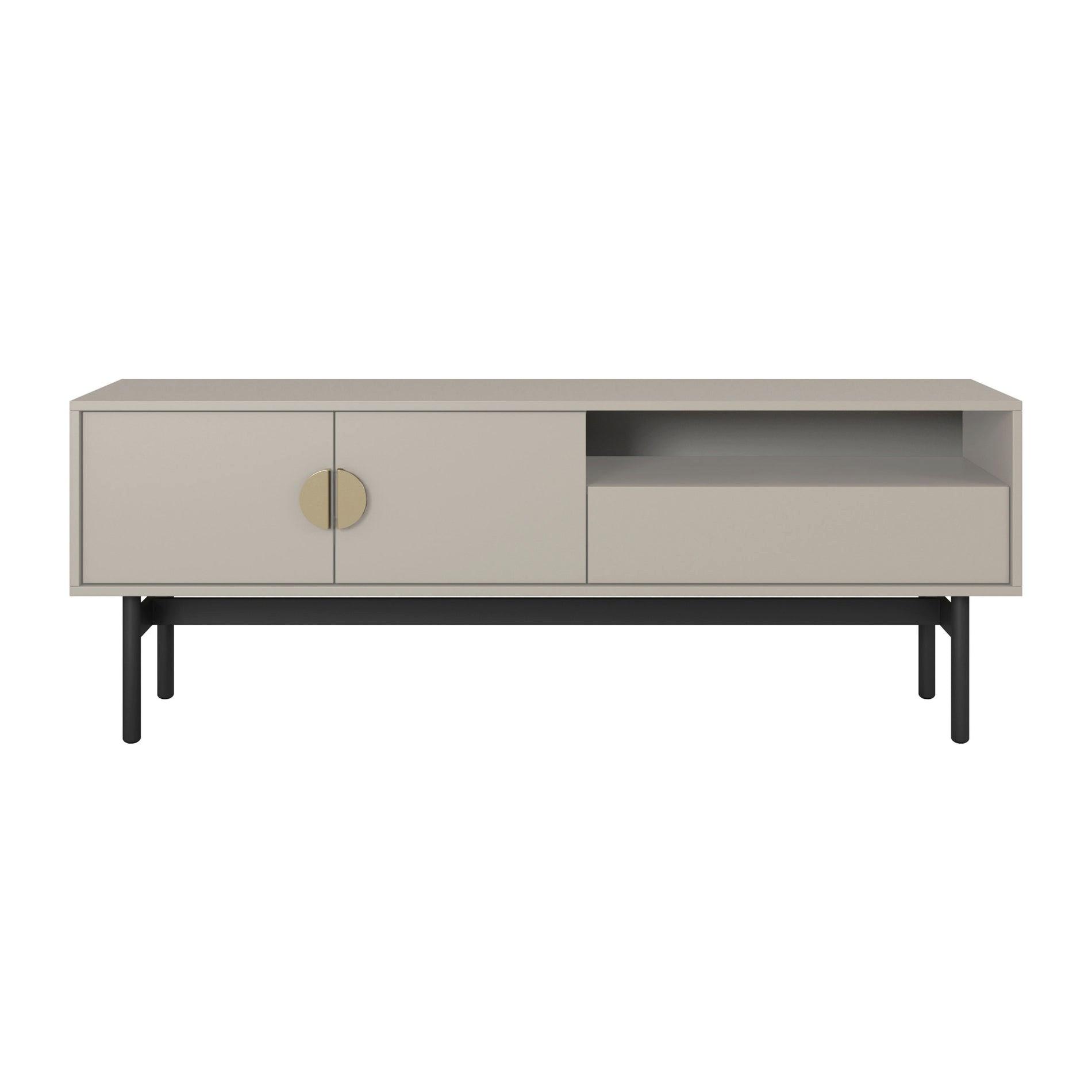 TV-LOWBOARD Stoon II TAUPE 154 CM - Taupe/Goldfarben, Holzwerkstoff/Metall (154/57/38cm) - Selsey