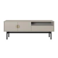 TV-LOWBOARD Stoon II TAUPE 154 CM - Taupe/Goldfarben, Holzwerkstoff/Metall (154/57/38cm) - Selsey