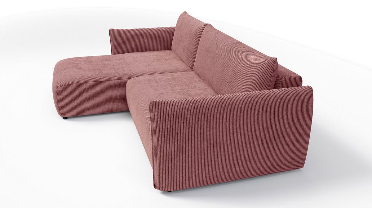 ECKSOFA TAUER 3-Sitzer rechts, altrosa - Altrosa/Schwarz, Holz/Textil (248/173cm) - Wozimo