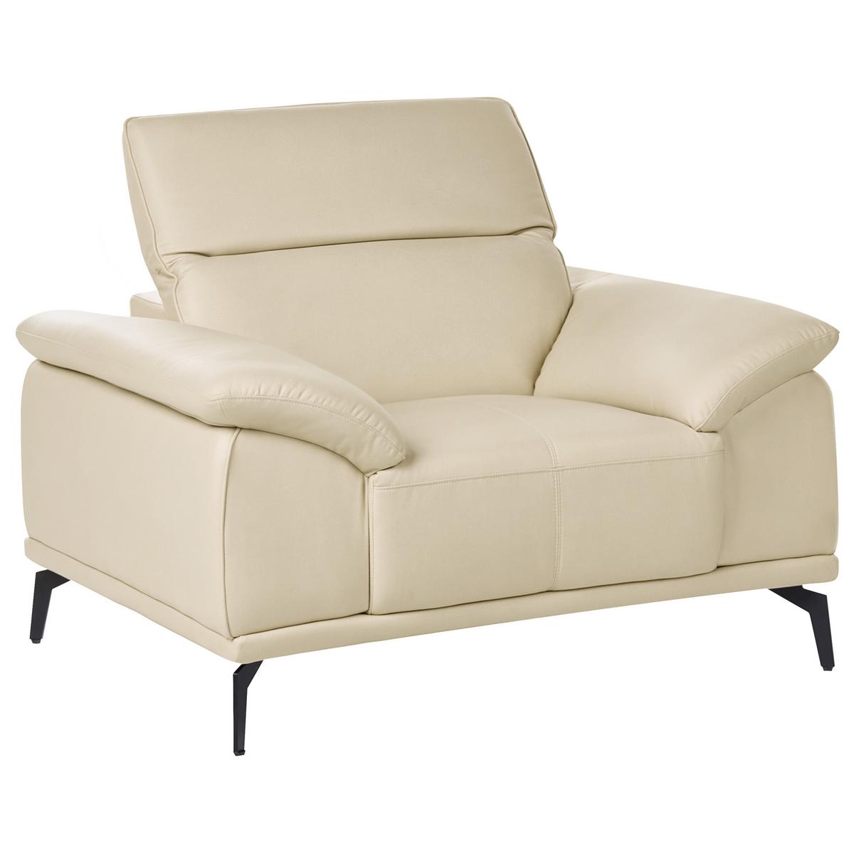 SESSEL Stoff Beige Vejen - Beige/Schwarz, Textil (112/91/92cm) - Beliani