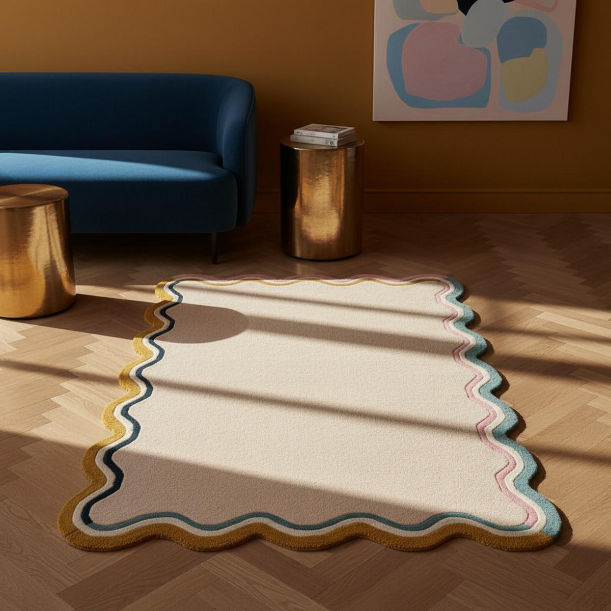 TEPPICH aus Wolle WINCH in Beige, mit Bordüre, 120 x 170 cm - Beige, Textil (170/120cm) - KADIMA DESIGN