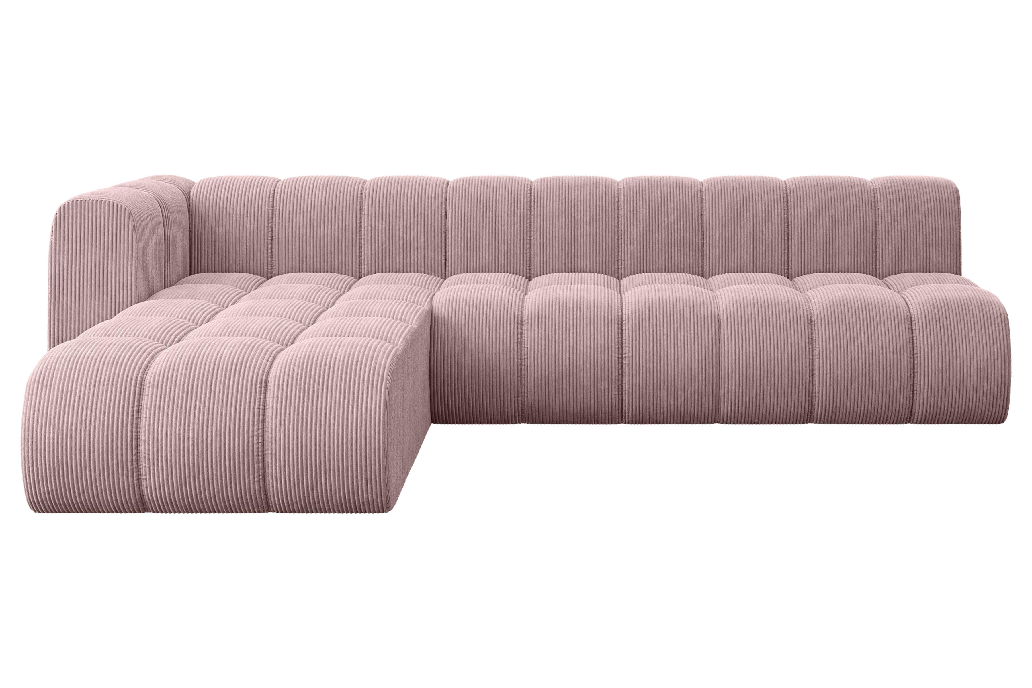 ECKSOFA modulares Sofa Darnel-L2 - 296x177x70 cm Rosa - Rosa, Holzwerkstoff/Textil (296/177cm) - ALTDECOR