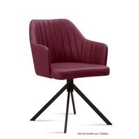 ARMLEHNSTUHL (2er-Set) Durva 58x81x60 Schwarz/Marsala - Brombeere/Schwarz, Kunststoff (60/81/58cm) - 58aufmkessel
