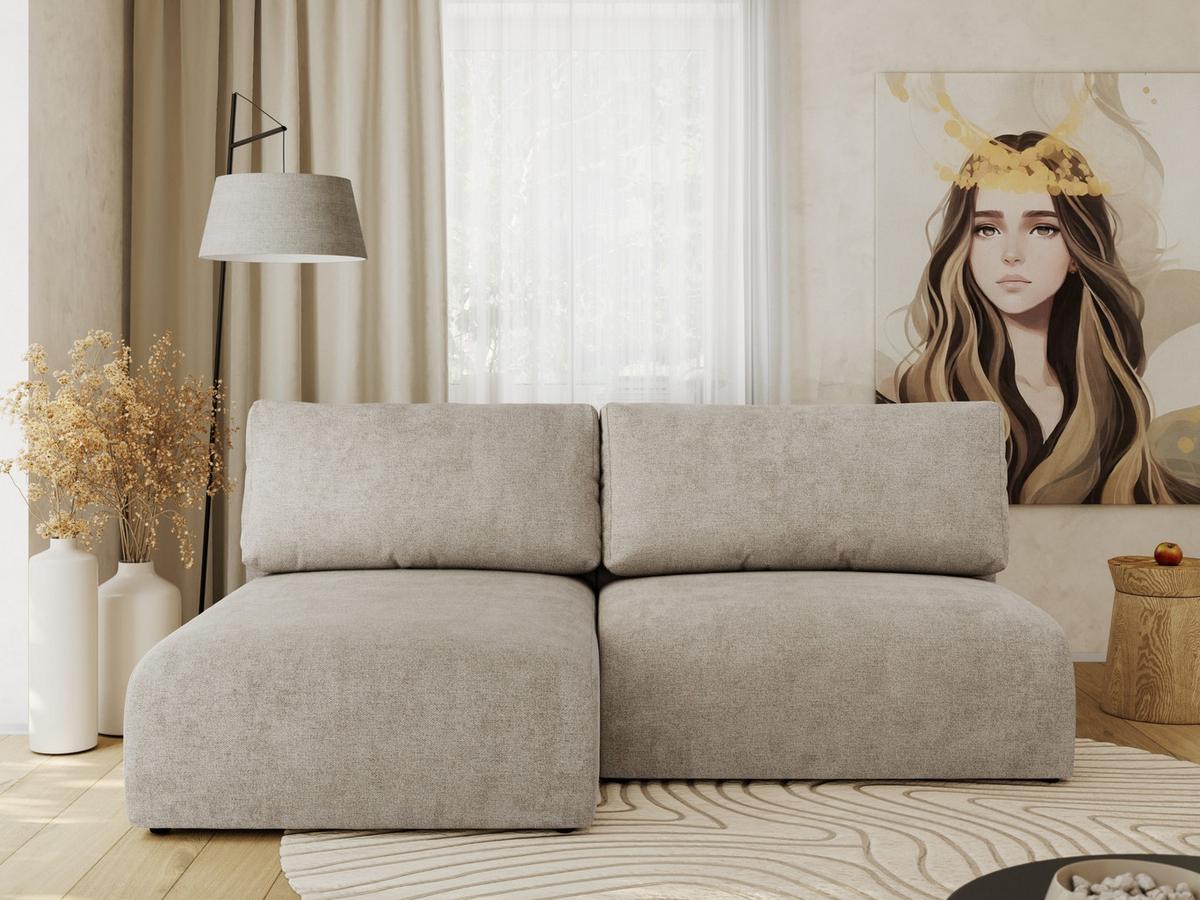 ECKSCHLAFSOFA VIVO L Beige Struktur - links - Beige/Schwarz, Kunststoff/Textil (223/150cm) - MKS