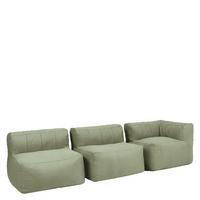 SITZSACK-SOFA Outdoor 3 tlg.: Ecksessel, 2 Sessel - Grün, Textil (290/68/100cm) - icon