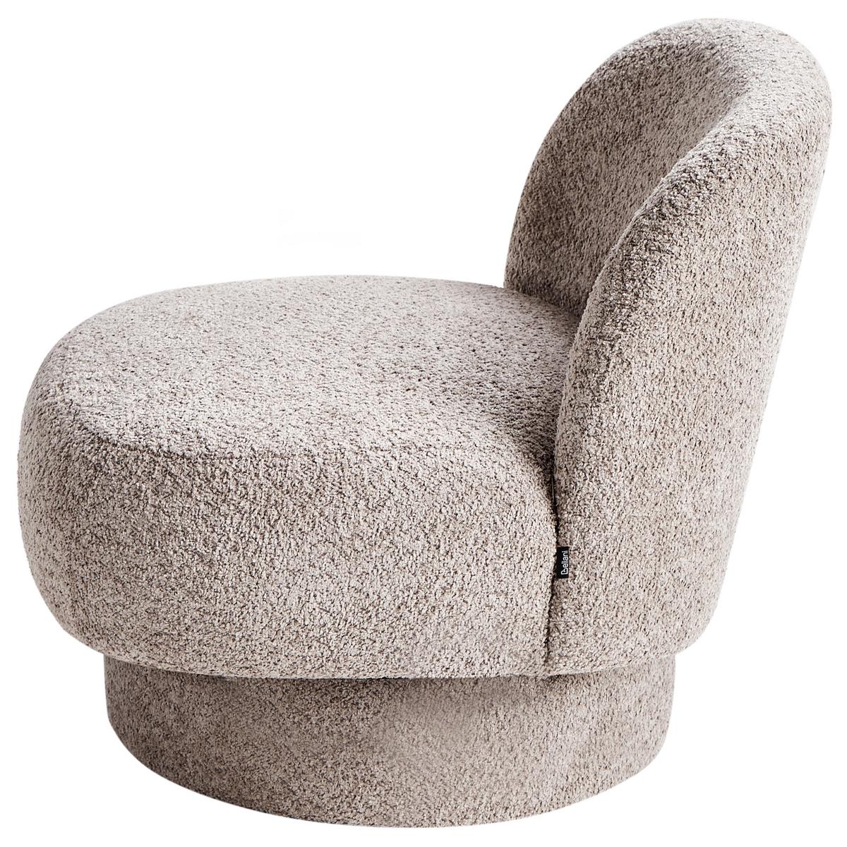 DREHSESSEL Taupe Aylo - Taupe, Textil (60/65/70cm) - Beliani
