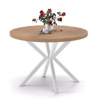 AUSZIEHTISCH MILTON 120-196/76 cm mit Metallgestell, Weiß / Lefkas-Eiche - Eiche San Remo/Weiß, Holzwerkstoff/Metall (120/120/76cm) - Idohome