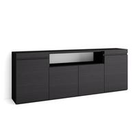 SIDEBOARD schwarz, 200/35/75cm - Schwarz, Holzwerkstoff (200/75/35cm) - Skraut Home