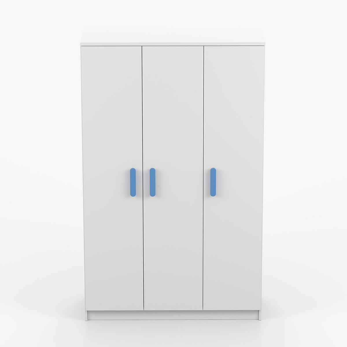 KLEIDERSCHRANK Jonas I 2D 19, 120/192/50, 3-türig, weiß - Weiß, Holzwerkstoff (120/194/50cm) - imoebel24