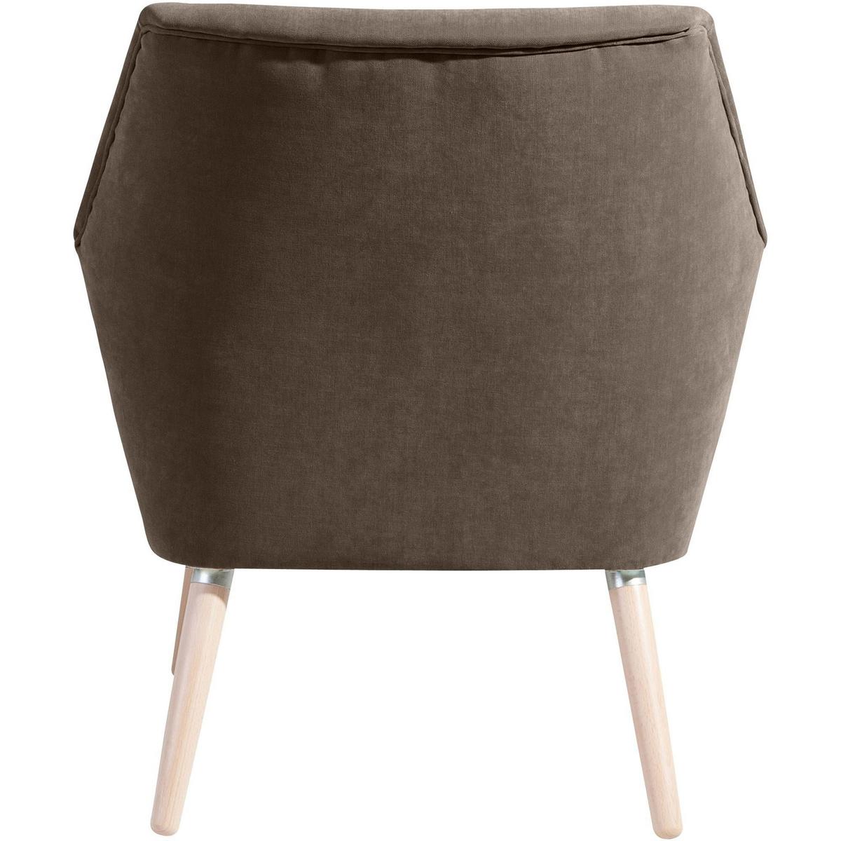 SESSEL Kachka Bezug Veloursstoff Buche natur / sahara - Buchefarben/Sahara, Kunststoff (71/81/67cm) - 58aufmkessel