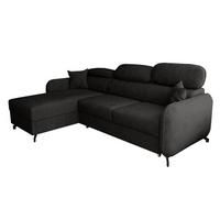 ECKSOFA L Form Ribella 5 Grafit 265/180/100 cm Links mit Schlaffunktion - Schwarz, Textil/Metall (180/265cm) - AX Living