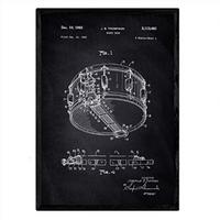 POSTER Drum Patent A3 Rahmenlos - Schwarz, Papier (29.7/5/42cm) - Nacnic